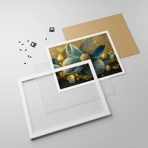 Poster in white frmae - Blossoming in Gold - 70x50 cm