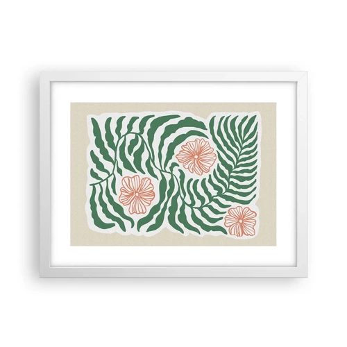 Poster in white frmae - Blossoming in Green - 40x30 cm