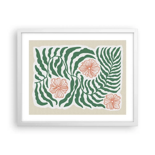 Poster in white frmae - Blossoming in Green - 50x40 cm