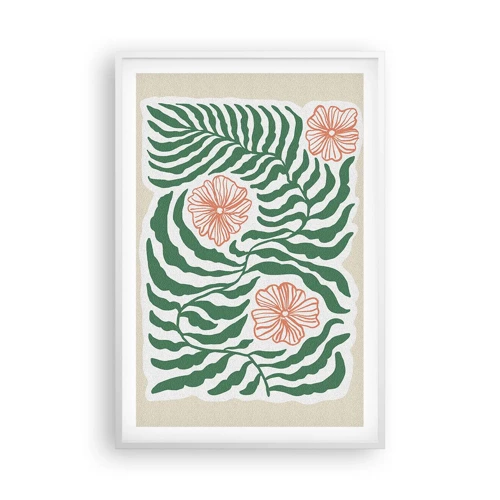 Poster in white frmae - Blossoming in Green - 61x91 cm