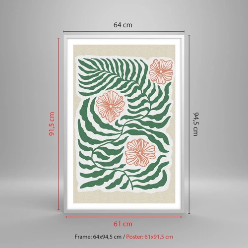 Poster in white frmae - Blossoming in Green - 61x91 cm