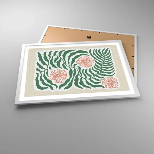 Poster in white frmae - Blossoming in Green - 70x50 cm