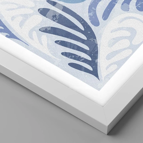 Poster in white frmae - Blue Ferns - 40x50 cm