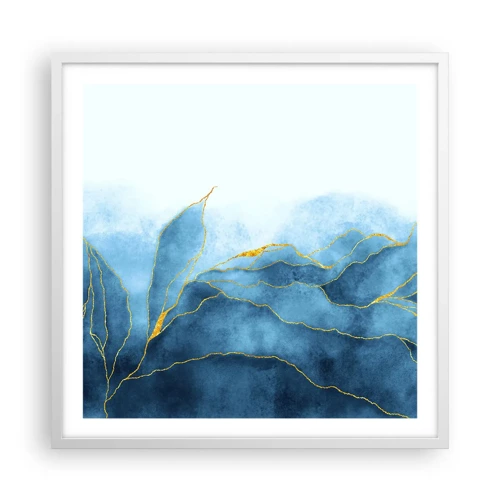 Poster in white frmae - Blue In Gold - 60x60 cm