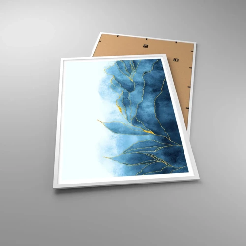Poster in white frmae - Blue In Gold - 70x100 cm