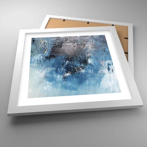 Poster in white frmae - Blue Rhapsody - 30x30 cm