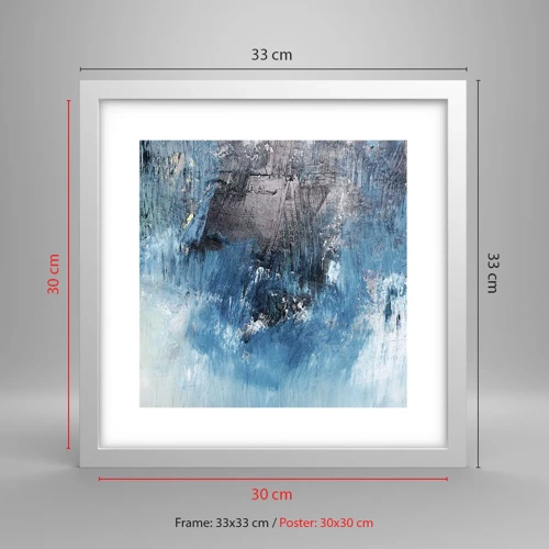 Poster in white frmae - Blue Rhapsody - 30x30 cm