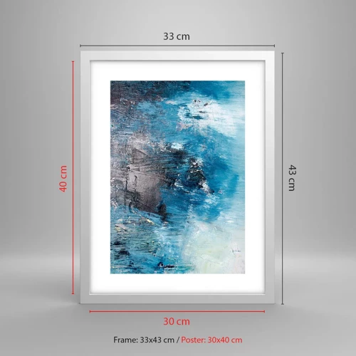 Poster in white frmae - Blue Rhapsody - 30x40 cm