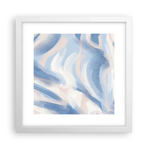 Poster in white frmae - Blue Waves - 30x30 cm