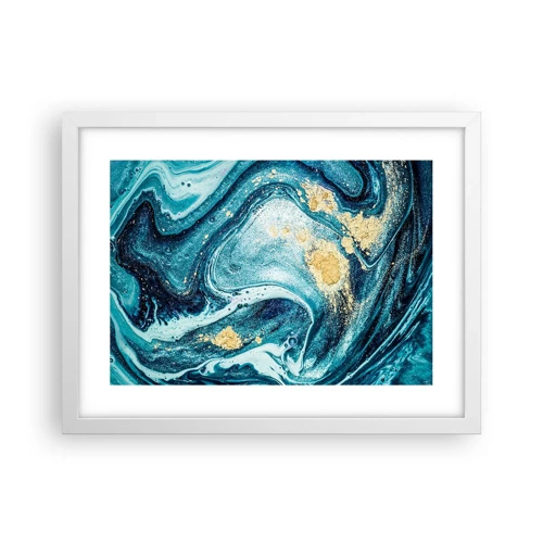 Poster in white frmae - Blue Whirl - 40x30 cm