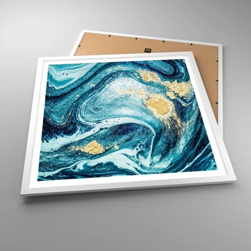 Poster in white frmae - Blue Whirl - 60x60 cm