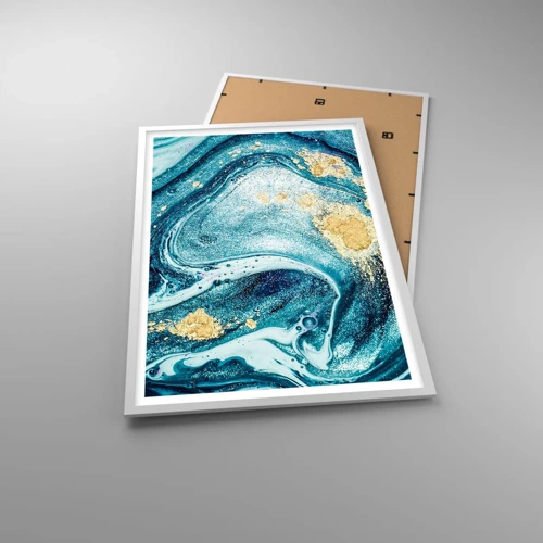 Poster in white frmae - Blue Whirl - 61x91 cm