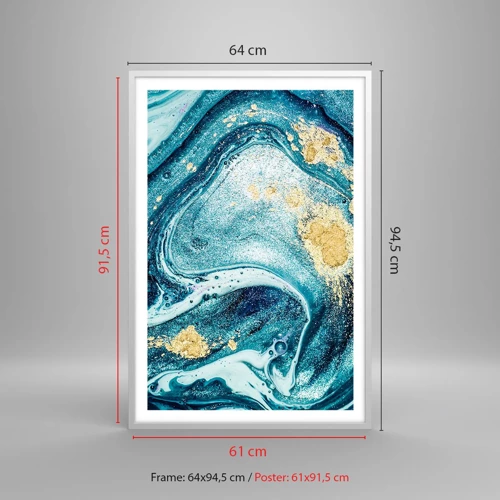 Poster in white frmae - Blue Whirl - 61x91 cm