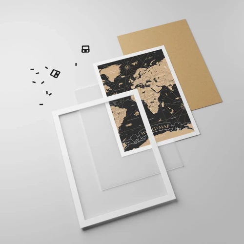 Poster in white frmae - Borders of My World - 40x50 cm