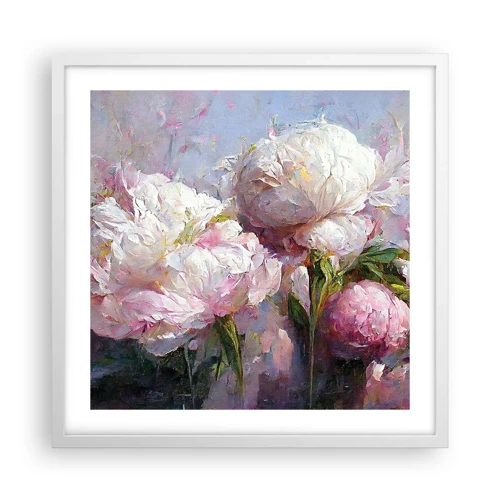 Poster in white frmae - Bouquet Bubbling with Life - 50x50 cm