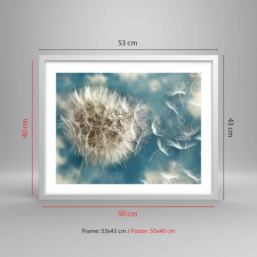 Poster in white frmae - Breath of an Angel - 50x40 cm