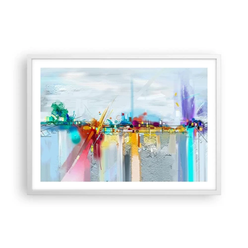 Poster in white frmae - Bridge of Joy over the River of Life - 70x50 cm