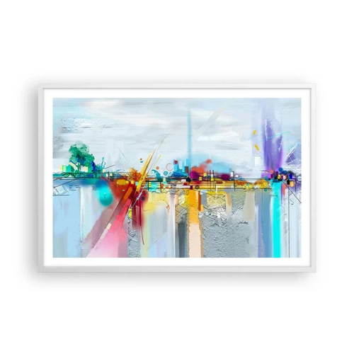 Poster in white frmae - Bridge of Joy over the River of Life - 91x61 cm