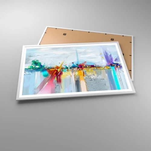 Poster in white frmae - Bridge of Joy over the River of Life - 91x61 cm