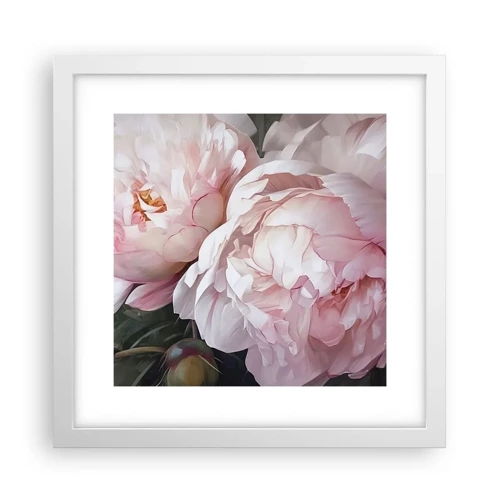 Poster in white frmae - Captured in Full Bloom - 30x30 cm