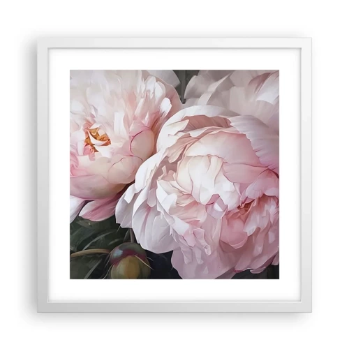 Poster in white frmae - Captured in Full Bloom - 40x40 cm