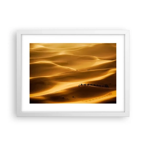 Poster in white frmae - Caravan on the Waves of a Desert - 40x30 cm