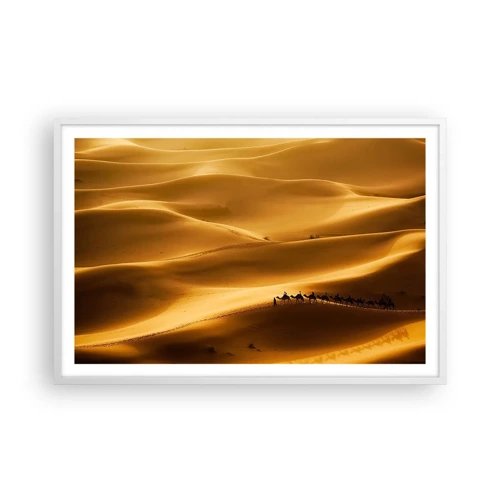 Poster in white frmae - Caravan on the Waves of a Desert - 91x61 cm