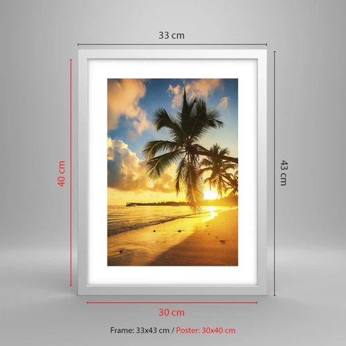 Poster in white frmae - Caribbean Dream - 30x40 cm