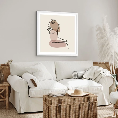 Poster in white frmae - Certain Line of Beauty - 40x40 cm