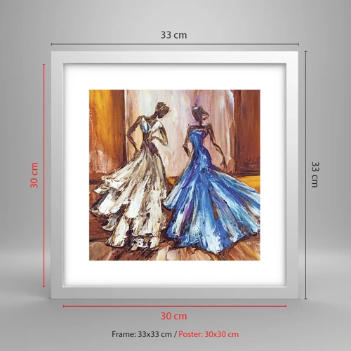 Poster in white frmae - Charming Duo - 30x30 cm