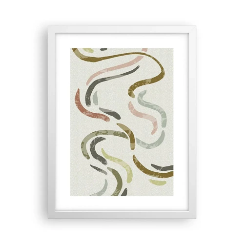 Poster in white frmae - Cheerful Dance of Abstraction - 30x40 cm