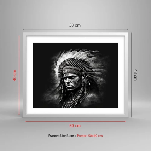 Poster in white frmae - Chief and Warrior - 50x40 cm