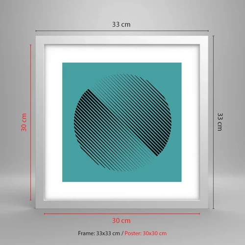 Poster in white frmae - Circle - Geometrical Variation - 30x30 cm