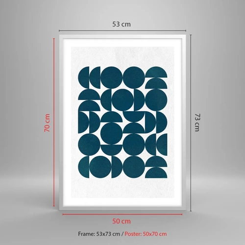 Poster in white frmae - Circles and Semicircles - 50x70 cm