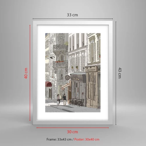 Poster in white frmae - City Joys - 30x40 cm