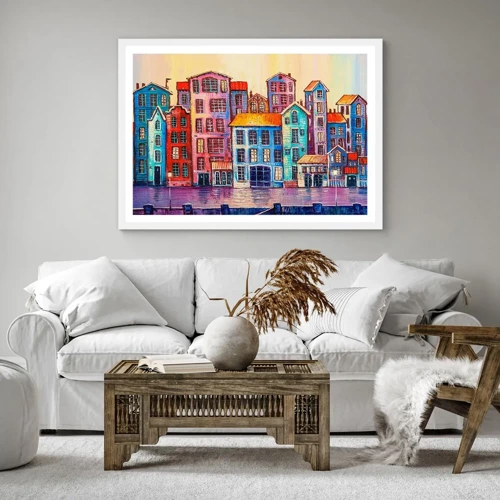 Poster in white frmae - City Like From a Fairytale - 100x70 cm