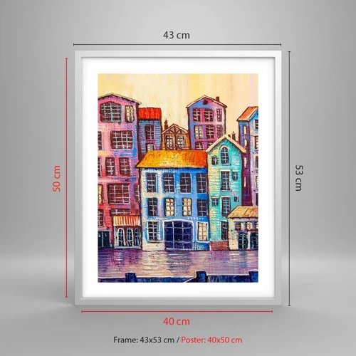 Poster in white frmae - City Like From a Fairytale - 40x50 cm