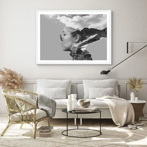 Poster in white frmae - Cloudy Portrait - 70x50 cm