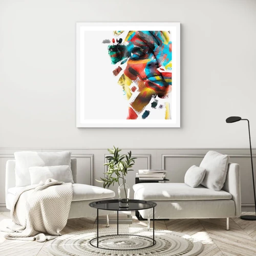 Poster in white frmae - Colourful Personality - 30x30 cm