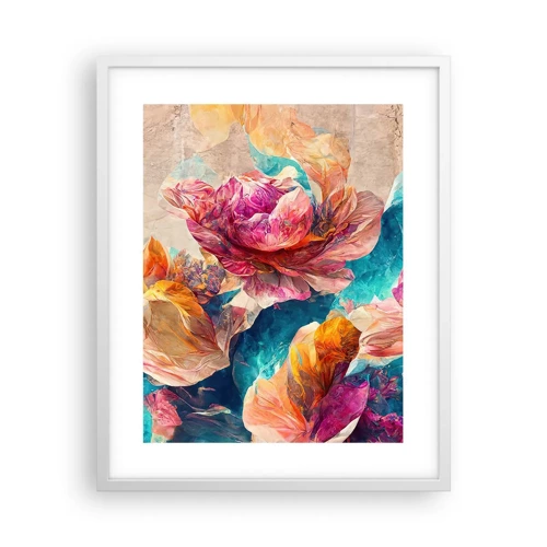 Poster in white frmae - Colourful Splendour of a Bouquet - 40x50 cm