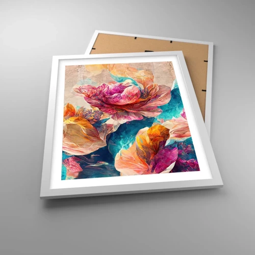 Poster in white frmae - Colourful Splendour of a Bouquet - 40x50 cm