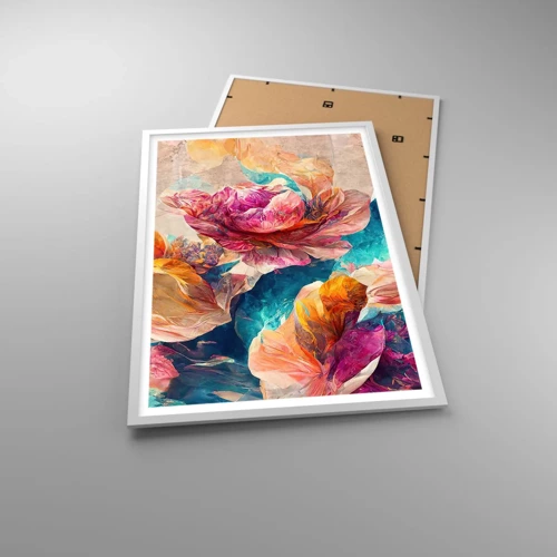 Poster in white frmae - Colourful Splendour of a Bouquet - 61x91 cm