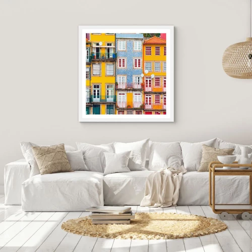 Poster in white frmae - Colours of Old Town - 50x50 cm