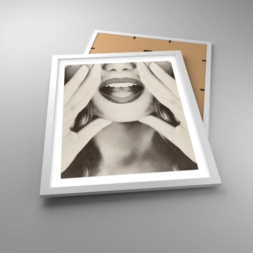 Poster in white frmae - Coming! - 40x50 cm