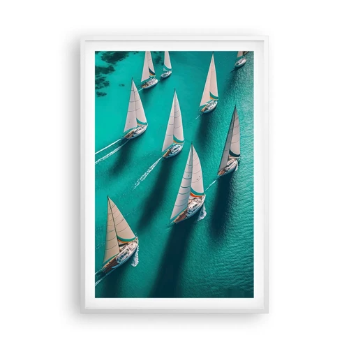 Poster in white frmae - Competing with the Wind - 61x91 cm