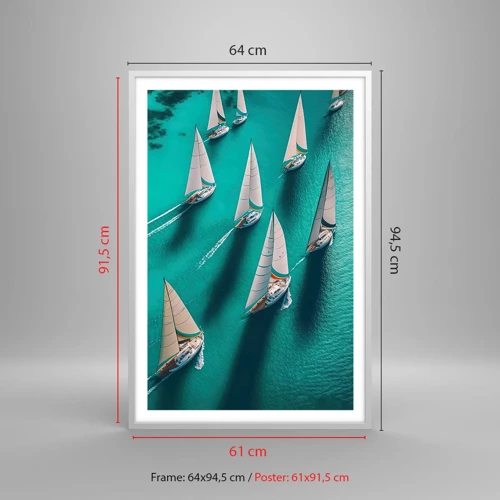 Poster in white frmae - Competing with the Wind - 61x91 cm