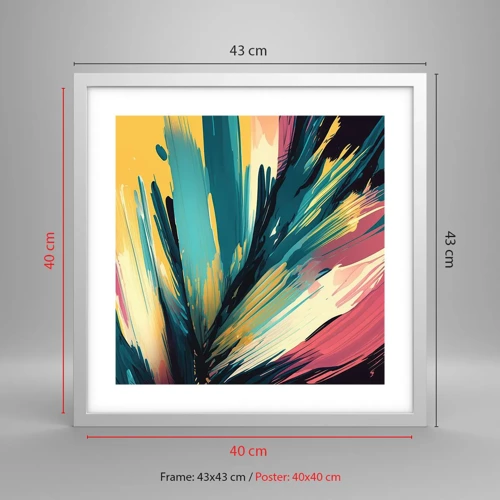 Poster in white frmae - Composition -Explosion of Joy - 40x40 cm