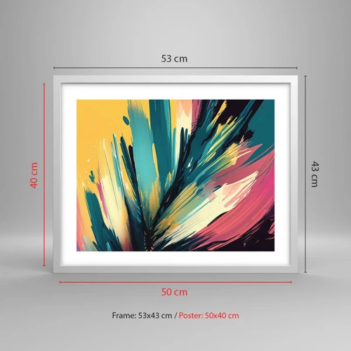 Poster in white frmae - Composition -Explosion of Joy - 50x40 cm