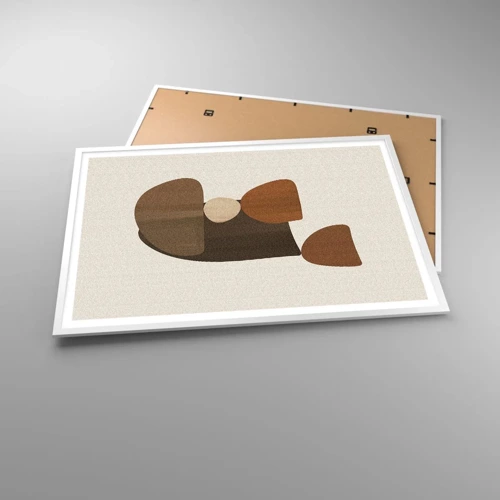 Poster in white frmae - Composition in Brown - 100x70 cm