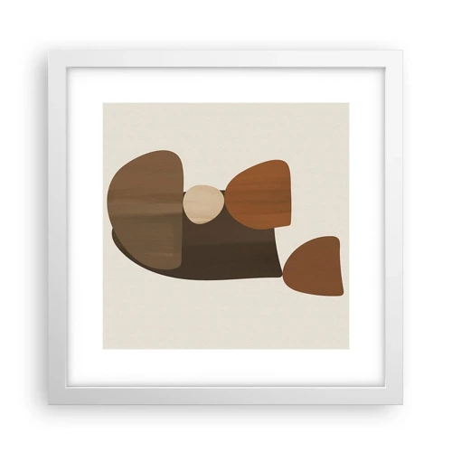 Poster in white frmae - Composition in Brown - 30x30 cm